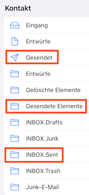 E-Mail Ordner iPhone