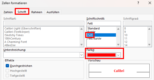 Excel Bedingte Formatierung