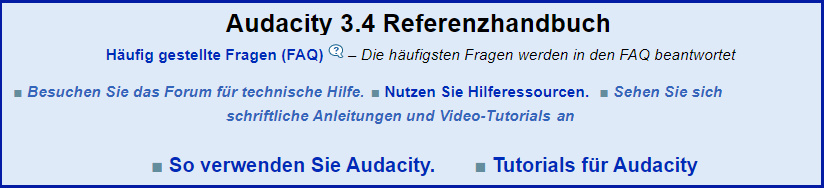 Audacity 3.4 Reference Manual - von Google übersetzt