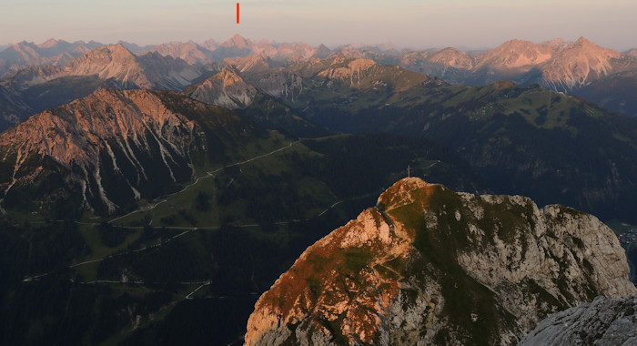 Blick vom Gimpel Gipfel nach Süden