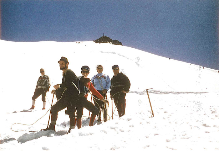 Wildspitze: mein Vater, meine Mutter, ich, unser Hausherr und Hiltrud