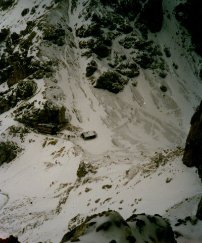 Blick vom Aufstieg Kesselkogel zur Grasleitenpasshütte