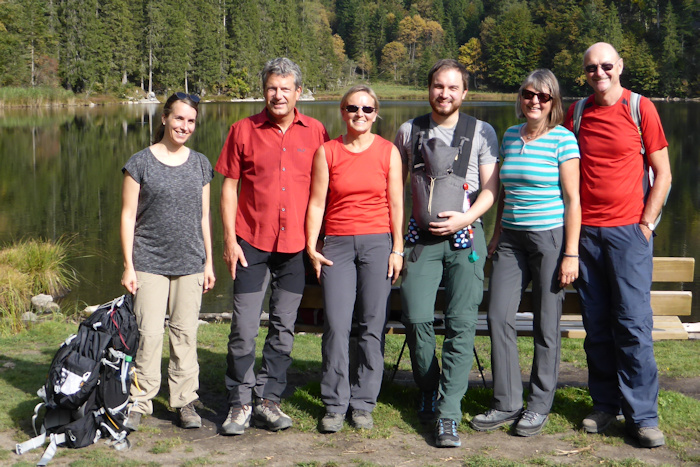 Taubensee: Sonja, Uli, Steffi, Christian mit Ella, Gerlinde, Max