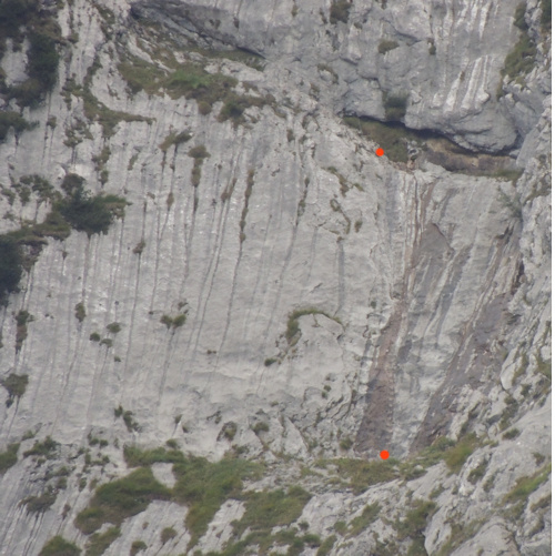 die Leiter von der Hütte aus gesehen